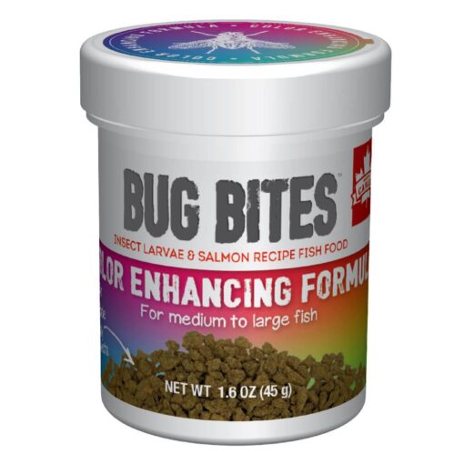 Fluval Bug Bites Colour Enhancing Formula – Small to Medium Fish – 1.4-2.0 mm granules - 45 g (1.6 oz)