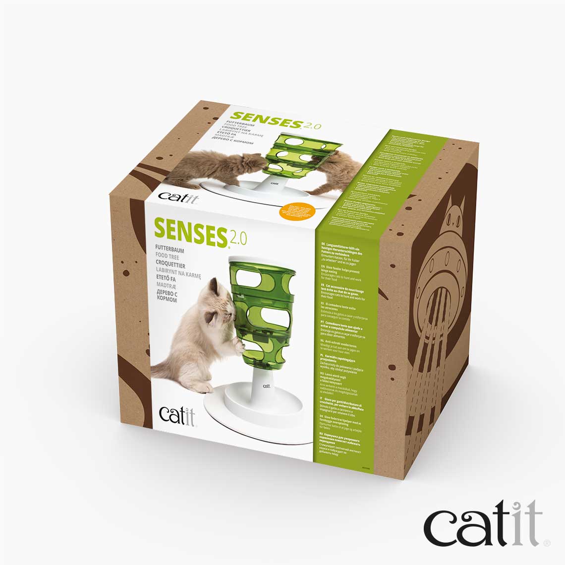 Catit Senses 2.0 Food Tree - Sturdy Tree-Shaped Slow Feeder