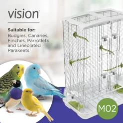 Bird Cage for Very Small to Small Birds, Model M02, Small Wire, Double Height