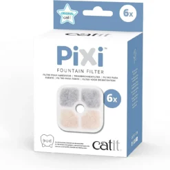 Catit PIXI Cat Drinking Fountain Filter, Replacement Triple Action Water Filter, 6-Pack