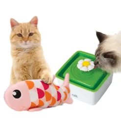 Cat Water Fountain and Cat Fish Toy