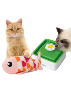 Cat Water Fountain and Cat Fish Toy