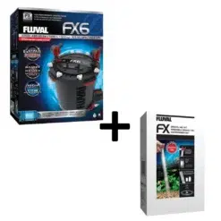 Fluval FX6 high performance canister filter and FX integrated aquarium gravel cleaner kit combo pack
