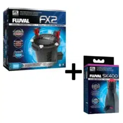 Fluval FX2 high performance canister filter and SK400 surface skimmer aquarium combo pack