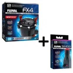 Fluval FX4 high performance canister filter and SK400 surface skimmer aquarium combo pack