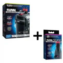 Fluval 207 performance canister filter and SK400 surface skimmer aquarium combo pack