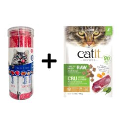 Cat aw duck food with creamy treats