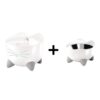 Cat water fountain with free feeding dish
