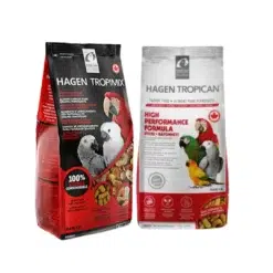 HARI Tropimix Large Parrots and Hagen Tropican High Performance bird food combo pack