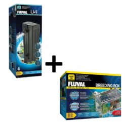 Fluval U4 internal underwater filter and external hang on breeding box aquarium combo pack
