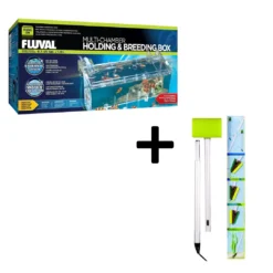 Marina multi chamber external holding breeding box and deluxe aquarium planter scraper tool combo pack