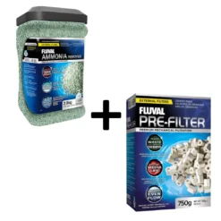 Fluval mechanical pre filter media rings and bulk natural ammonia remover zeolite combo pack