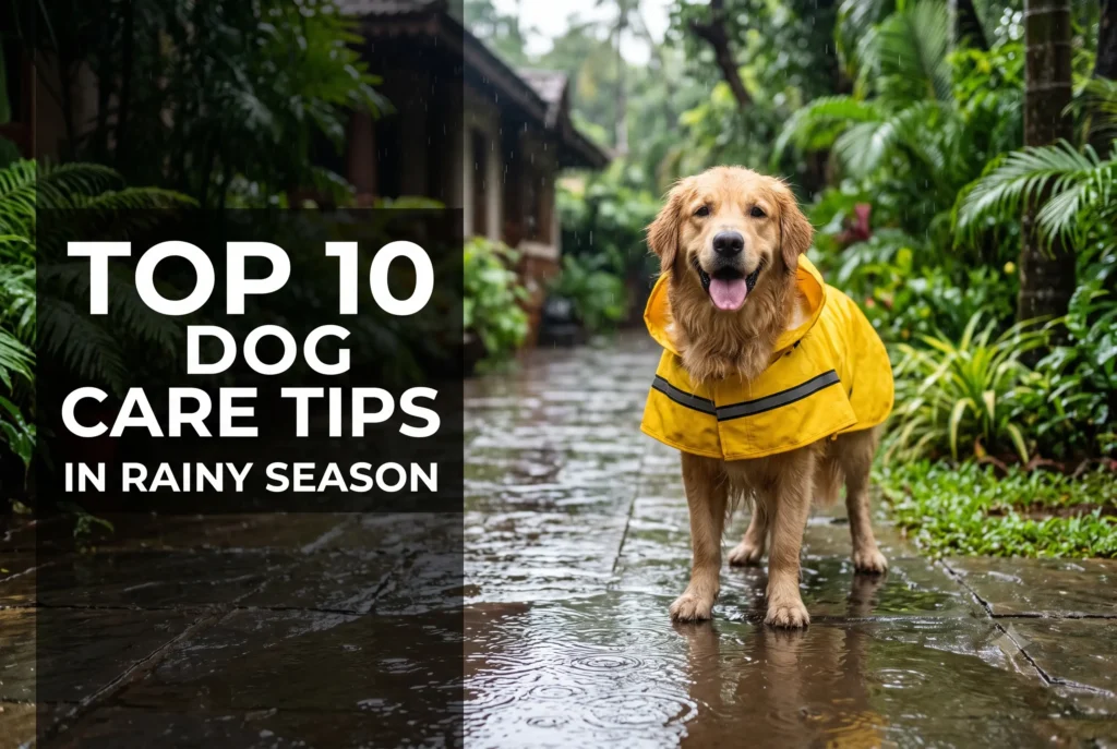 Dog care tips in rainy season - monsoon pet care guide India