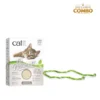 cat litter and toy