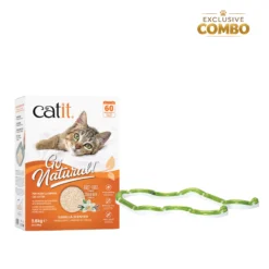 cat liter + toy